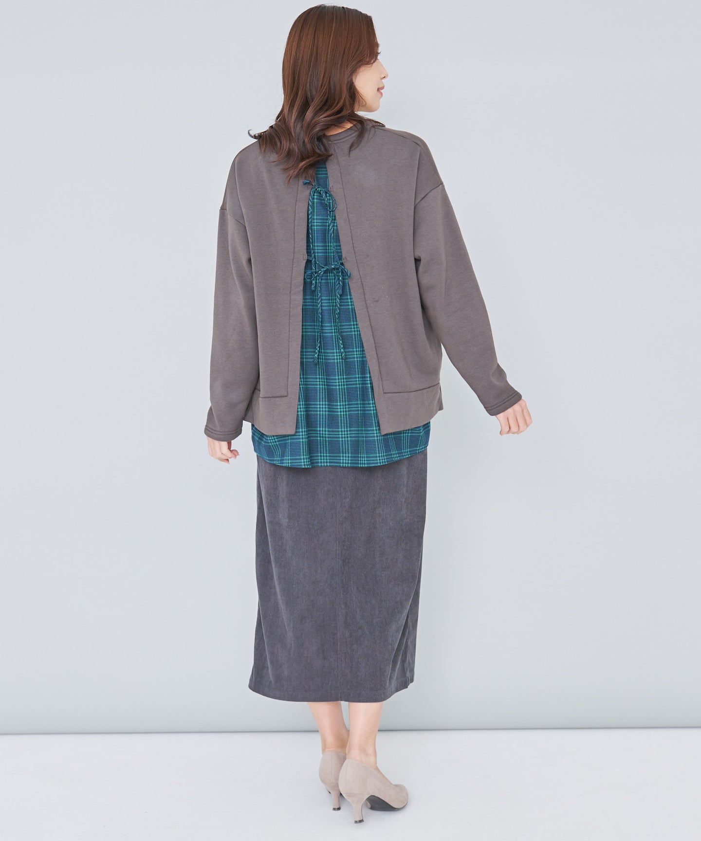 Arnold Palmer 【残り1点】バックリボン チェック ドッキングチュニック